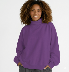 Women Winter Printed Mock <b>Neck</b> Long Sleeve Pullover Sweatshirt Polyester / Cotton OEM ODM Warm Fashion Clothing - Product Image 6