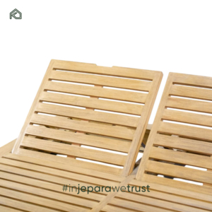 Chaise longue d'extérieur en teck massif, lit de jour minimaliste pour resort, piscine, patio et plage - Product Image 4
