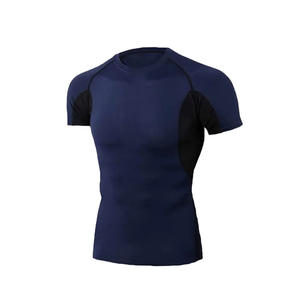 Plain <b>Compression</b> Lightweight Half Sleeve Rash Guard for <b>Men</b> Adult Boys MMA Swimwear 100% Polyester Customizable Rash Guard - Product Image 1