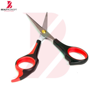 Ciseaux de barbier professionnels en plastique bicolore rouge et noir élégants pour hommes et femmes, vente en gros, pour salon de coiffure - Product Image 4