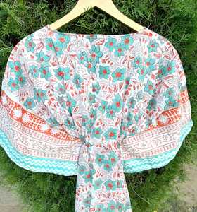 Wholesale Hot Sale Plus Size Straight <b>Kaftan</b> Women Indian Block Printed Breathable Cotton Fabric Casual Summer Wear Short ODM - Product Image 5
