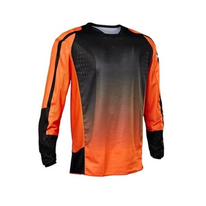 Maillot de motocross unisexe imprimé noir, rouge et gris, à séchage rapide, haute visibilité, polyester/nylon, manches longues, pour adultes - Product Image 3