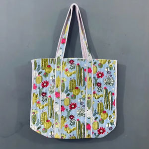 Sac fourre-tout matelassé en coton couleur unie motif paon, avec longues poignées et fermeture éclair, idéal pour le shopping quotidien, la plage, les voyages, la vente au détail et les cadeaux - Product Image 1
