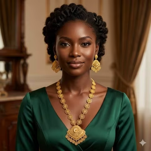 Naykk Creations Premium 24K Gold Plated Copper Brass 4-Piece Necklace <b>Set</b> for Women Handmade Smooth Polished Wedding Party Gift - Product Image 2