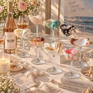 Copa de Vino de Concha Natural Hecha a Mano, de Vietnam, para Decoración de Hogares Costeros, Bodas en la Playa, Servicio de Fiestas, Venta al por Mayor - Product Image 5