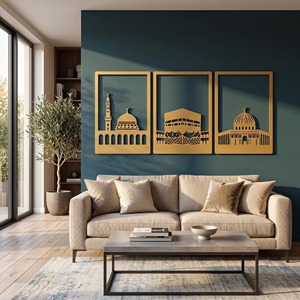 Décoration murale en métal avec calligraphie arabe, décoration islamique pour la maison, œuvre d'art - Product Image 5