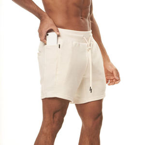 Pantalones Cortos Bermuda para Hombre, Grises, de Poliéster, con Bolsillo con Cremallera, Cintura Elástica, Transpirables, Estilo Casual, en Oferta 2026 - Product Image 1