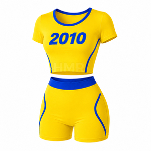 Camiseta Corta Sexy y Pantalones Cortos Casuales con Logotipo Bordado en 3D de HMR Sorority Sisterhood Manufacturers - Product Image 5