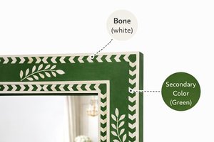 Luxury Green Bone Inlay Wall <b>Mirror</b> with Floral Design Handcrafted Decorative <b>Mirror</b> <b>Frame</b> for Home Decor by BELLADEC - Product Image 3