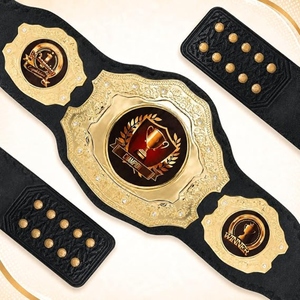Professional Custom Champion Belt <b>Wrestling</b> Boxing MMA Title Championship Premium Leather Gold Metal Plates OEM Logo Supplier - Product Image 2