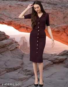 ชุดเสื้อเบลเซอร์เอวลอยมีสไตล์เก๋ไก๋มีกระดุมชุดกระโปรงผ้า laikra แขนสามส่วนชุดเดรสลำลองที่สง่างาม - Product Image 2