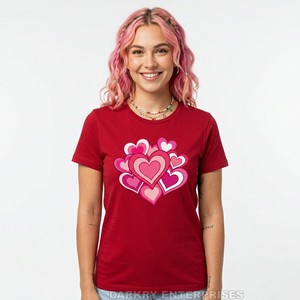 T-shirt femme patchwork western avec motif cœur bandana, en coton crème, à manches courtes – Fabricant de vêtements personnalisés OEM ODM - Product Image 2