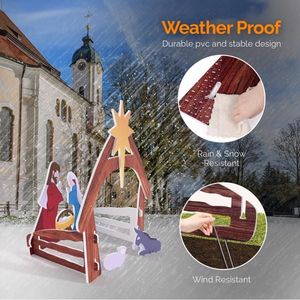 Decorazione Natalizia da Giardino in PVC 116*53*118cm, Scena della Natività Colorata per Esterni - Product Image 6