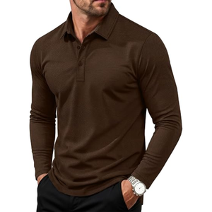 <b>Men</b>’s <b>Long</b> <b>Sleeve</b> Henley <b>Polo</b> <b>Shirt</b>, Button Neck Business Casual Top, Smart Casual Pullover <b>Shirt</b> for Office and Everyday Wear - Product Image 3