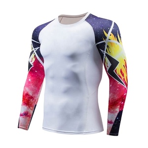 Logotipo personalizado impreso manga corta upf50 + Jiujitsu rash guard, grappling rash guard, compresión BJJ MMA rash guard precio barato - Product Image 2