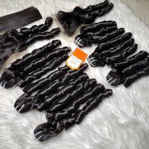 Bundles de cheveux ondulés bouclés birmans naturels longue longueur pleine Texture brute non traitée Style droit Extensions de cheveux humains expédition dans le monde entier - Product Image 3