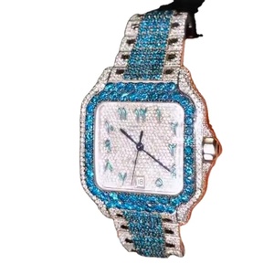 Luxe Premium Unisex Quartz Sapphire Glass <b>Digital</b> Classic Fashion VVS Blue Moissanite Stainless Steel <b>Watch</b> Elegant Prestige - Product Image 1