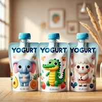 Emballage de jus de fruit liquide de yaourt en nylon personnalisé de qualité alimentaire 100ml avec bec verseur de forme unique sac de yaourt