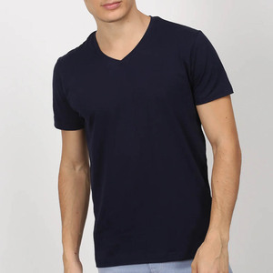 T-shirts unisexes de haute qualité personnalisés en coton 100% 250 grammes, blanc et noir, col en V, manches courtes, t-shirt homme col en V - Product Image 4