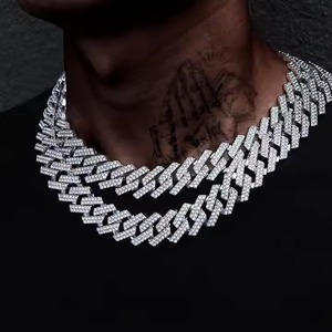 Cadena cubana de moissanita VVS de plata 925, la más moderna, estilo hip hop, para hombre y unisex, de la India. - Product Image 2