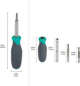 Tournevis multi-embouts 6 en 1 et tournevis à écrous pour réparation de précision, atelier et bricolage ZetomedPro - Product Image 3