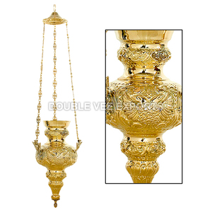 Vela de aceite colgante de latón para vigilias |   Lámpara Colgante para Santuario con Cadenas – DOUBLE VEE EXPORTS - Product Image 2