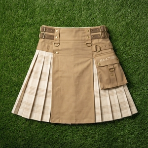 Kilt Unisex Color Caqui, Estilo Utilitario, con Múltiples Bolsillos, para Trabajo, con Correa Ajustable, Diseño Moderno y Personalizado - Product Image 6