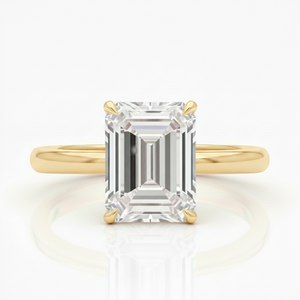 Anillo de Compromiso con Diamante Cultivado en Laboratorio, Corte Esmeralda, Chapado en Oro Amarillo de 9K, Certificado IGI, Anillo de Boda Moderno para Mujer, 2ct 3ct - Product Image 1