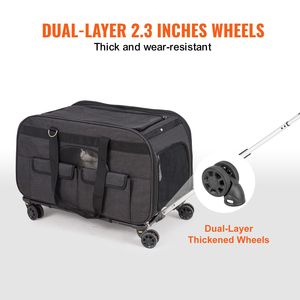 Trasportino per Animali Domestici con Ruote e Manico Telescopico, Borsa a Tracolla per Cani e Gatti, Comoda e Pratica - Product Image 3