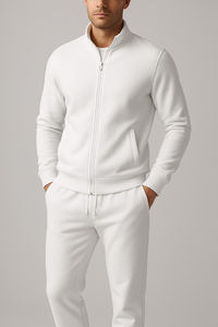 Chándal de hombre 2026 al por mayor, económico, 100% poliéster, casual, liso, nuevo, personalizado, lavado, de invierno, desgastado, de 2 piezas, con pantalón acampanado, de peso pesado - Product Image 5