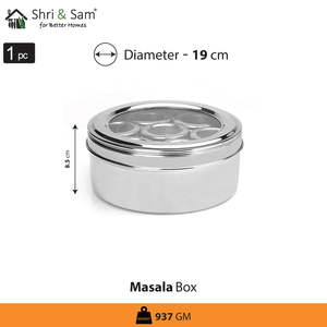 Caja pequeña Masala de acero inoxidable con tapa transparente, 7 contenedores, incluye cuchara para organizar cajas y contenedores de almacenamiento de fácil visualización - Product Image 4