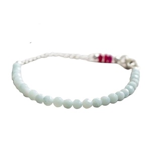Pulsera Clásica Ecológica con Cierre Plateado de 7 Pulgadas, con Cuentas de Rubí Indio Natural de 3-3.5mm en Forma de Rondelle y Corte Facetado - Product Image 4