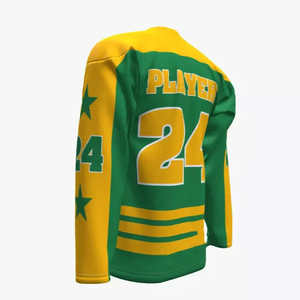 Maillot de hockey sur glace personnalisé de haute qualité pour hommes, sublimation, respirant, séchage rapide, effet délavé, vente en gros - Product Image 6