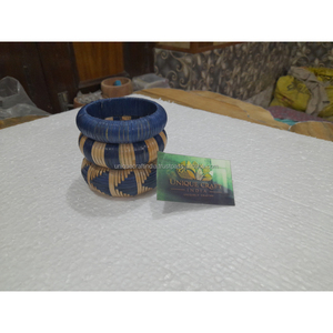 กำไลข้อมือหวายถักด้วยมือเครื่องประดับที่เป็นมิตรต่อสิ่งแวดล้อมสไตล์โบฮีเมียนแฟชั่นทนทานน้ำหนักเบาดีไซน์จากธรรมชาติทอ - Product Image 3