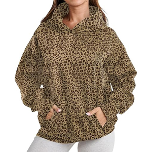 Custom Logo <b>Leopard</b> Hoodie Cotton Fleece Streetwear <b>Sweatshirt</b> Pullover OEM Supplier Wholesale - Product Image 1