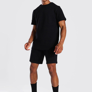 Custom <b>Men</b>’s T Shirt and Shorts <b>Set</b> Premium Cotton Two Piece Casual Summer Streetwear Outfit Breathable Cotton Knitted Two Piece - Product Image 1