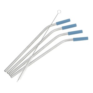 Pailles en métal réutilisables en acier inoxydable longue durée, écologiques, pour boissons - Product Image 2