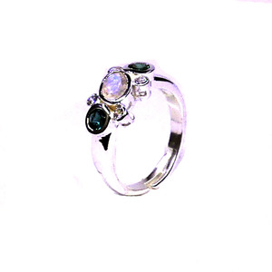 Wedding Wear 925 Sterling <b>Silver</b> Blue Topaz <b>Emerald</b> Gemstone <b>Silver</b> Plated Jewelry Women Wear <b>Ring</b> - Product Image 5