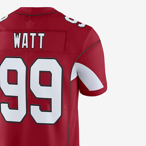 เสื้อฟุตบอลอเมริกันสีแดงสำหรับผู้ชาย แขนสั้น คอวี หมายเลขสั่งทำได้ ระบายอากาศ แห้งเร็ว ชุดทีม เสื้อฝึกซ้อม - Product Image 4
