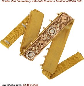 Ceinture brodée artisanale à prix abordable, ceinture ethnique pour femmes, idéale pour les saris, les lehengas et le quotidien, ceinture brodée faite main - Product Image 3