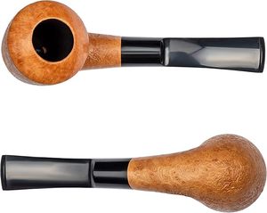 Pipa de tabaco Briar, hecha a mano, forma clásica Bent Dublin, compatible con filtro de 9 mm, viene con estuche, en caja (dorado) - Product Image 3