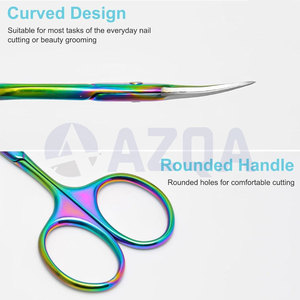 Ciseaux à cuticules en acier inoxydable revêtu de titane arc-en-ciel, outil de beauté de précision pour le soin des ongles, manucure et pédicure - Product Image 5