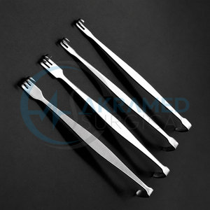 Rétracteur d'paupières à trois pointes à tête acérée certifié CE, 16 cm, en acier inoxydable, instrument ophtalmique pour chirurgie plastique et cosmétique - Product Image 2