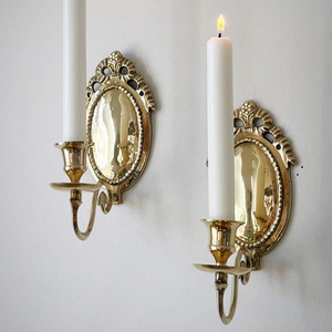 Portavelas decorativo de metal para colgar en la pared, para decoración del hogar, oficina, cafetería, bodas y festivales. - Product Image 1