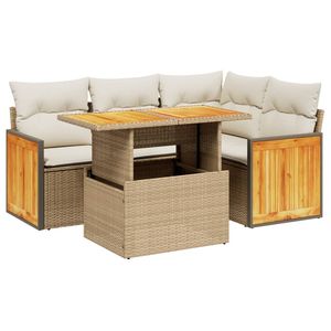 Ensemble de canapés de jardin modulaires en rotin PE beige - Product Image 2