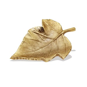 Most Demanded Gold Plated Leaf Decorative <b>Tray</b> Irregular Shape Contemporary Plant Design Single Piece Metal Craft - Product Image 1