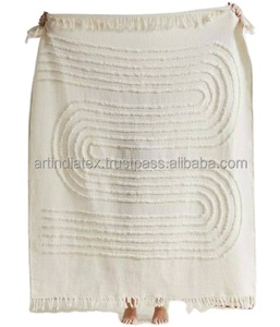 ผ้าห่มถักนิตติ้งสไตล์ Boho Raschel ผ้าฝ้ายโยนในหลายสีขนาดกำหนดเองขายส่ง - Product Image 2