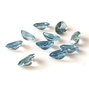 Aguamarina Natural Santa María Calibrada de 6x4 mm, 3.85 Quilates, Facetada, 10 Piezas, Gema Suelta de Corte Ovalado para Joyería - Product Image 2