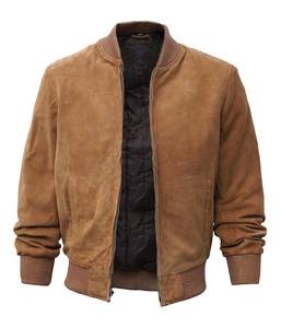 <b>Men's</b> Stand-up Collar Genuine <b>Leather</b> Bomber <b>Jacket</b> Breathable Windproof American-style Retro Versatile Trendy Brand Zipper - Product Image 4