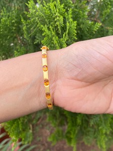 กำไลข้อมือซิทรินธรรมชาติ เงินแท้ 925 ชุบทอง รูปไข่ พลอยสีเหลือง งานแฮนด์เมด ขายส่งจากผู้ผลิต - Product Image 6